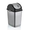imageSuperio Small 25 Gallon Plastic Trash Can with Swing Top Lid Compact Slim Waste Bin for Under Desk Office Bedroom Bathroom Dorm Room 10 Qt Portable Garbage Can White125 Gallon