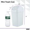 imageSuperio Small 25 Gallon Plastic Trash Can with Swing Top Lid Compact Slim Waste Bin for Under Desk Office Bedroom Bathroom Dorm Room 10 Qt Portable Garbage Can White125 Gallon