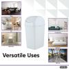imageSuperio Small 25 Gallon Plastic Trash Can with Swing Top Lid Compact Slim Waste Bin for Under Desk Office Bedroom Bathroom Dorm Room 10 Qt Portable Garbage Can White25 Gallon