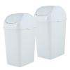 imageSuperio Small 25 Gallon Plastic Trash Can with Swing Top Lid Compact Slim Waste Bin for Under Desk Office Bedroom Bathroom Dorm Room 10 Qt Portable Garbage Can White9 Gallon