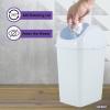 imageSuperio Small 25 Gallon Plastic Trash Can with Swing Top Lid Compact Slim Waste Bin for Under Desk Office Bedroom Bathroom Dorm Room 10 Qt Portable Garbage Can White25 Gallon