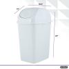 imageSuperio Small 25 Gallon Plastic Trash Can with Swing Top Lid Compact Slim Waste Bin for Under Desk Office Bedroom Bathroom Dorm Room 10 Qt Portable Garbage Can White9 Gallon