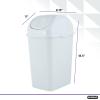 imageSuperio Small 25 Gallon Plastic Trash Can with Swing Top Lid Compact Slim Waste Bin for Under Desk Office Bedroom Bathroom Dorm Room 10 Qt Portable Garbage Can White45 Gallon