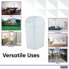 imageSuperio Small 25 Gallon Plastic Trash Can with Swing Top Lid Compact Slim Waste Bin for Under Desk Office Bedroom Bathroom Dorm Room 10 Qt Portable Garbage Can White45 Gallon