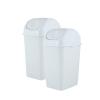 imageSuperio Small 25 Gallon Plastic Trash Can with Swing Top Lid Compact Slim Waste Bin for Under Desk Office Bedroom Bathroom Dorm Room 10 Qt Portable Garbage Can White25 Gallon