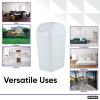 imageSuperio Small 25 Gallon Plastic Trash Can with Swing Top Lid Compact Slim Waste Bin for Under Desk Office Bedroom Bathroom Dorm Room 10 Qt Portable Garbage Can White9 Gallon