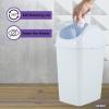 imageSuperio Small 25 Gallon Plastic Trash Can with Swing Top Lid Compact Slim Waste Bin for Under Desk Office Bedroom Bathroom Dorm Room 10 Qt Portable Garbage Can White45 Gallon