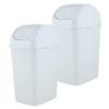 imageSuperio Small 25 Gallon Plastic Trash Can with Swing Top Lid Compact Slim Waste Bin for Under Desk Office Bedroom Bathroom Dorm Room 10 Qt Portable Garbage Can White45 Gallon