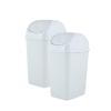 imageSuperio Small 25 Gallon Plastic Trash Can with Swing Top Lid Compact Slim Waste Bin for Under Desk Office Bedroom Bathroom Dorm Room 10 Qt Portable Garbage Can White45 Gallon