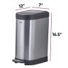 imageSuperio Stainless Steel 26 Gallon Garbage PailNarrow Small Trash Can with Lid for Bedroom Bathroom and Office