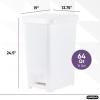 imageSuperio Superio Slim Pedal Trash Can 16 Qt White16 Gallon