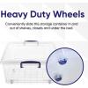 imageSuperio Under Bed Storage Containers with Wheels 3 Pack Flat Clear Storage Bin Stackable Large Storage Latch Box with Lids Store Cloths Bedding Linen For Under The Bed Garage Home42 Qt Under BedWheeled
