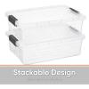 imageSuperio Under Bed Storage Containers with Wheels 3 Pack Flat Clear Storage Bin Stackable Large Storage Latch Box with Lids Store Cloths Bedding Linen For Under The Bed Garage Home32 Quart