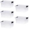 imageSuperio Under Bed Storage Containers with Wheels 3 Pack Flat Clear Storage Bin Stackable Large Storage Latch Box with Lids Store Cloths Bedding Linen For Under The Bed Garage Home66 Quart