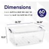 imageSuperio Under Bed Storage Containers with Wheels 3 Pack Flat Clear Storage Bin Stackable Large Storage Latch Box with Lids Store Cloths Bedding Linen For Under The Bed Garage Home60 Qt Wheeled