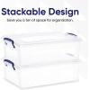 imageSuperio Under Bed Storage Containers with Wheels 3 Pack Flat Clear Storage Bin Stackable Large Storage Latch Box with Lids Store Cloths Bedding Linen For Under The Bed Garage Home22 Quart