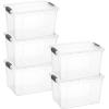 imageSuperio Under Bed Storage Containers with Wheels 3 Pack Flat Clear Storage Bin Stackable Large Storage Latch Box with Lids Store Cloths Bedding Linen For Under The Bed Garage Home265 Quart