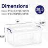 imageSuperio Under Bed Storage Containers with Wheels 3 Pack Flat Clear Storage Bin Stackable Large Storage Latch Box with Lids Store Cloths Bedding Linen For Under The Bed Garage Home285 QT