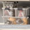imageSuperio Under Bed Storage Containers with Wheels 3 Pack Flat Clear Storage Bin Stackable Large Storage Latch Box with Lids Store Cloths Bedding Linen For Under The Bed Garage Home66 Quart