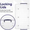 imageSuperio Under Bed Storage Containers with Wheels 3 Pack Flat Clear Storage Bin Stackable Large Storage Latch Box with Lids Store Cloths Bedding Linen For Under The Bed Garage Home32 Qt Wheeled