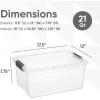 imageSuperio Under Bed Storage Containers with Wheels 3 Pack Flat Clear Storage Bin Stackable Large Storage Latch Box with Lids Store Cloths Bedding Linen For Under The Bed Garage Home20 Quart