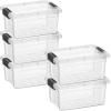 imageSuperio Under Bed Storage Containers with Wheels 3 Pack Flat Clear Storage Bin Stackable Large Storage Latch Box with Lids Store Cloths Bedding Linen For Under The Bed Garage Home35 Quart