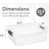 imageSuperio Under Bed Storage Containers with Wheels 3 Pack Flat Clear Storage Bin Stackable Large Storage Latch Box with Lids Store Cloths Bedding Linen For Under The Bed Garage Home32 Quart