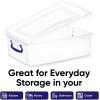 imageSuperio Under Bed Storage Containers with Wheels 3 Pack Flat Clear Storage Bin Stackable Large Storage Latch Box with Lids Store Cloths Bedding Linen For Under The Bed Garage Home22 Quart