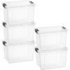 imageSuperio Under Bed Storage Containers with Wheels 3 Pack Flat Clear Storage Bin Stackable Large Storage Latch Box with Lids Store Cloths Bedding Linen For Under The Bed Garage Home475 Quart