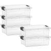 imageSuperio Under Bed Storage Containers with Wheels 3 Pack Flat Clear Storage Bin Stackable Large Storage Latch Box with Lids Store Cloths Bedding Linen For Under The Bed Garage Home127 Quart
