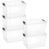 imageSuperio Under Bed Storage Containers with Wheels 3 Pack Flat Clear Storage Bin Stackable Large Storage Latch Box with Lids Store Cloths Bedding Linen For Under The Bed Garage Home1425 Quart