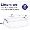 imageSuperio Under Bed Storage Containers with Wheels 3 Pack Flat Clear Storage Bin Stackable Large Storage Latch Box with Lids Store Cloths Bedding Linen For Under The Bed Garage Home22 Quart