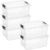 imageSuperio Under Bed Storage Containers with Wheels 3 Pack Flat Clear Storage Bin Stackable Large Storage Latch Box with Lids Store Cloths Bedding Linen For Under The Bed Garage Home44 Quart
