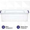 imageSuperio Under Bed Storage Containers with Wheels 3 Pack Flat Clear Storage Bin Stackable Large Storage Latch Box with Lids Store Cloths Bedding Linen For Under The Bed Garage Home22 Quart