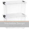 imageSuperio Under Bed Storage Containers with Wheels 3 Pack Flat Clear Storage Bin Stackable Large Storage Latch Box with Lids Store Cloths Bedding Linen For Under The Bed Garage Home265 Quart
