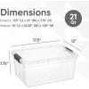 imageSuperio Under Bed Storage Containers with Wheels 3 Pack Flat Clear Storage Bin Stackable Large Storage Latch Box with Lids Store Cloths Bedding Linen For Under The Bed Garage Home21 Qt