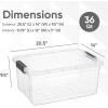 imageSuperio Under Bed Storage Containers with Wheels 3 Pack Flat Clear Storage Bin Stackable Large Storage Latch Box with Lids Store Cloths Bedding Linen For Under The Bed Garage Home44 Quart