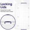 imageSuperio Under Bed Storage Containers with Wheels 3 Pack Flat Clear Storage Bin Stackable Large Storage Latch Box with Lids Store Cloths Bedding Linen For Under The Bed Garage Home42 Qt Under BedWheeled