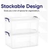 imageSuperio Under Bed Storage Containers with Wheels 3 Pack Flat Clear Storage Bin Stackable Large Storage Latch Box with Lids Store Cloths Bedding Linen For Under The Bed Garage Home285 QT