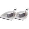 imageDustpan and Brush Set Hand Broom with Ergonomic Grip Handle  Rubber Edge for Easy Dirt Pickup Durable Material  Blue Hand Brush by SuperioGray  2pack