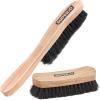 imageHorsehair Shoe Brush Premium Genuine Brush for Cleaning Shoes Soft Horse Hair Bristles 7 Concave Wood Handle with Comfort Grip Shoe Buff Brush Boots ampamp Other Leather Care 2 PackHat Brushshoe Brush