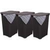 imagePlastic Laundry Hamper with Lid Knit Designed Laundry Hamper Basket 50 Liter Brown Cloths Hamper Organizer with Cutout Handles Space Saving for Laundry Room Bedroom BathroomBrown3 Pack