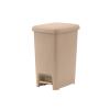 imageSuperio 16Gal Slim Step On Pedal Plastic Trash Can Waste Bin for Under Desk Office Bedroom Bathroom 64 Qt Beige