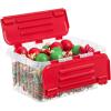 imageSuperio Christmas Storage Box with Red Hinged Lids Plastic Container Bins for Organizing with Attached Lid Stackable Crates BPA Free Organizers for Home Office and Dorm 2025quotx14quotx146quotClear with Red Lids