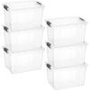 imageSuperio Clear Plastic Storage Bin with LidNonToxic BPA Free Odor Free Organizer Storage Box Stackable Plastic Tote for Home Garage School and Office 11 Quart 6Pack1425 Quart