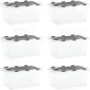 imageSuperio Clear Plastic Storage Bin with LidNonToxic BPA Free Odor Free Organizer Storage Box Stackable Plastic Tote for Home Garage School and Office 11 Quart 6Pack15x10x7