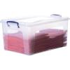 imageSuperio Clear Storage Box with Lid Plastic Container Bin for Organizing Stackable Crate BPA Free Non Toxic Odor Free Organizer for Home Office School and Dorm 20 Qt Deep19x125x925