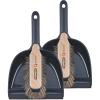 imageSuperio Handheld Comfort Grip Dustpan and Brush Set  Hand Broom with Swiss Natural Horsehair Bristles2pack