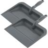 imageSuperio Heavy Duty Plastic Dustpan with Comfort Grip Handle Black Durable Lightweight Multi Surface Dust Pan Easy Broom Sweeping 10 inches Wide 3PackGray