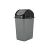 imageSuperio Mini Plastic Trash Can with Swing Top Lid 125 Gallon Compact Small Waste Bin Portable Garbage Can for Countertop Desktop Make up Vanity Bathroom Car Under Sink Dorm 5 Qt GreyBlack1